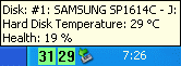Tray icon showing information